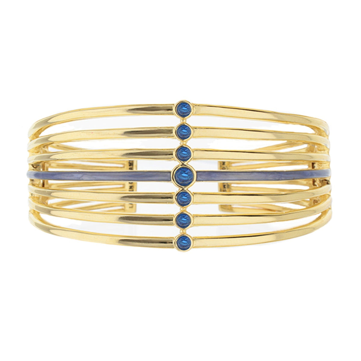 Egyptian Queen Bangle cuff bracelet gold-tone with blue gemstone accents by Lauren G Adams on Tampa Home & Garden Store