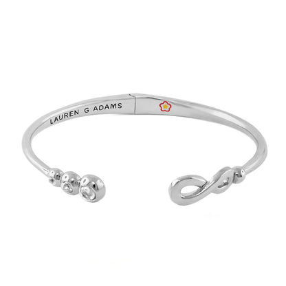 Open Arms Eternity Bangle, a silver hinged bracelet by Lauren G Adams with crystal beads on Tampa Home & Garden Store