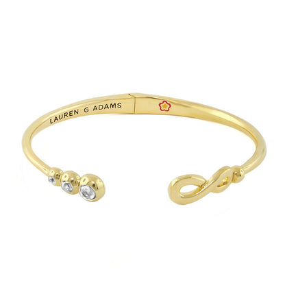 Open Arms Eternity Bangle, hinged yellow gold bracelet with diamond accents by Lauren G Adams on Tampa Home & Garden Store