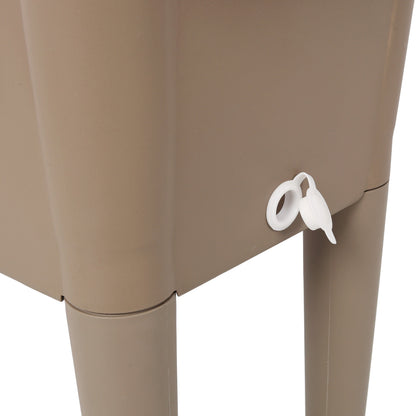 2-pack brown raised garden bed planters with white ring handles on Tampa Home & Garden Store