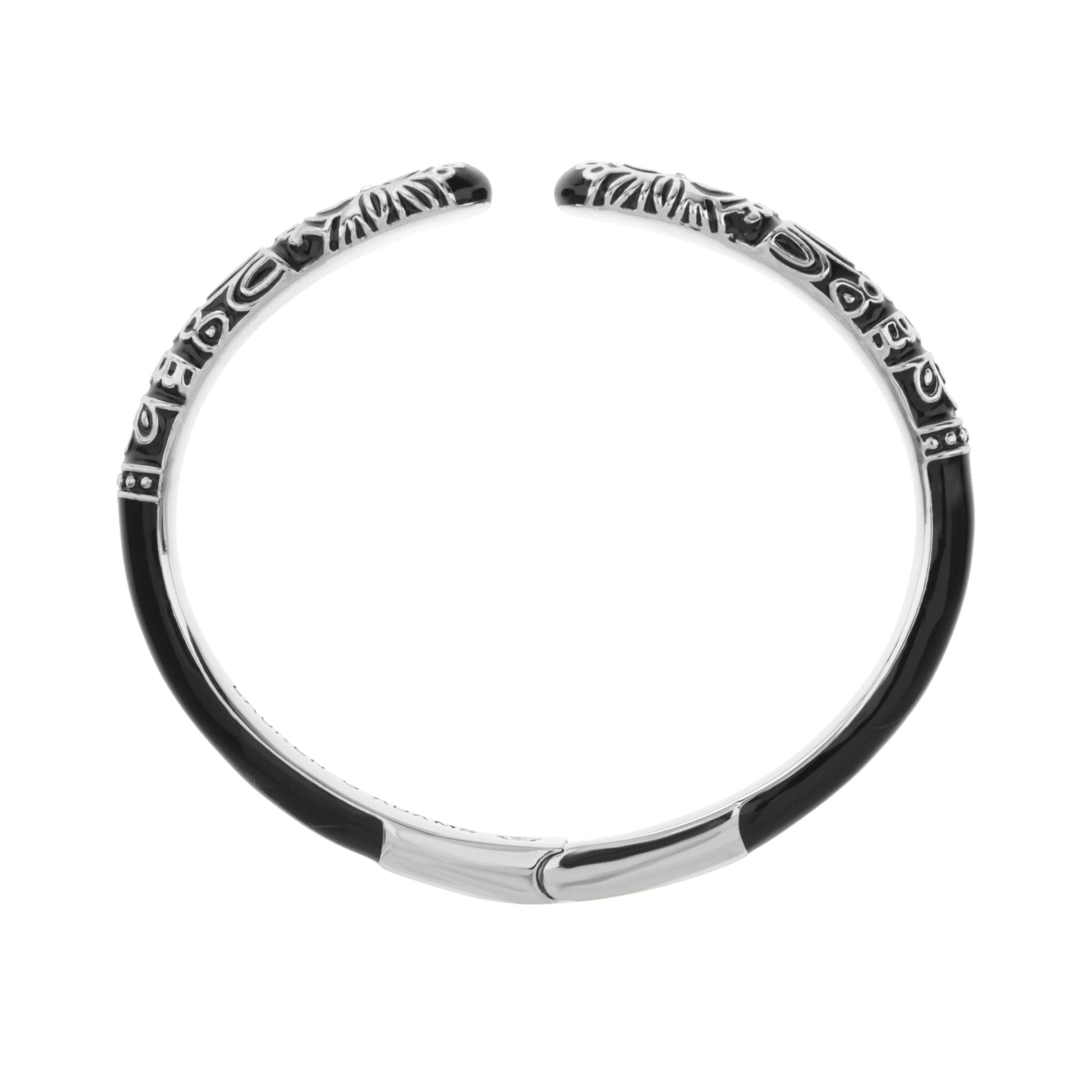 Petit Gateau Bangle Folk Flower hinged bracelet in silver with engravings Lauren G Adams on Tampa Home & Garden Store