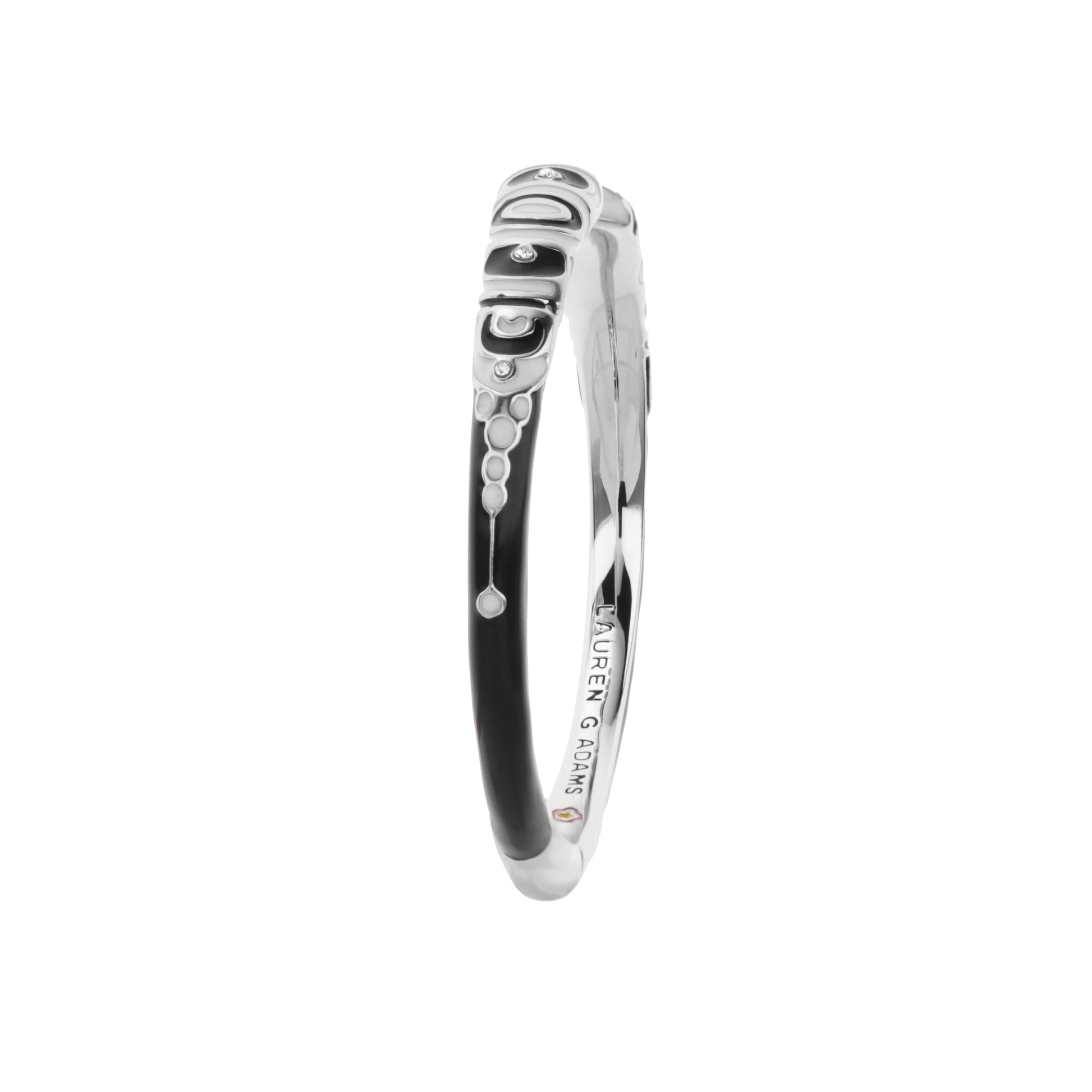 Petit Gateau Bangle Swirl Tip silver hinged bracelet with crystal accents Lauren G Adams on Tampa Home & Garden Store