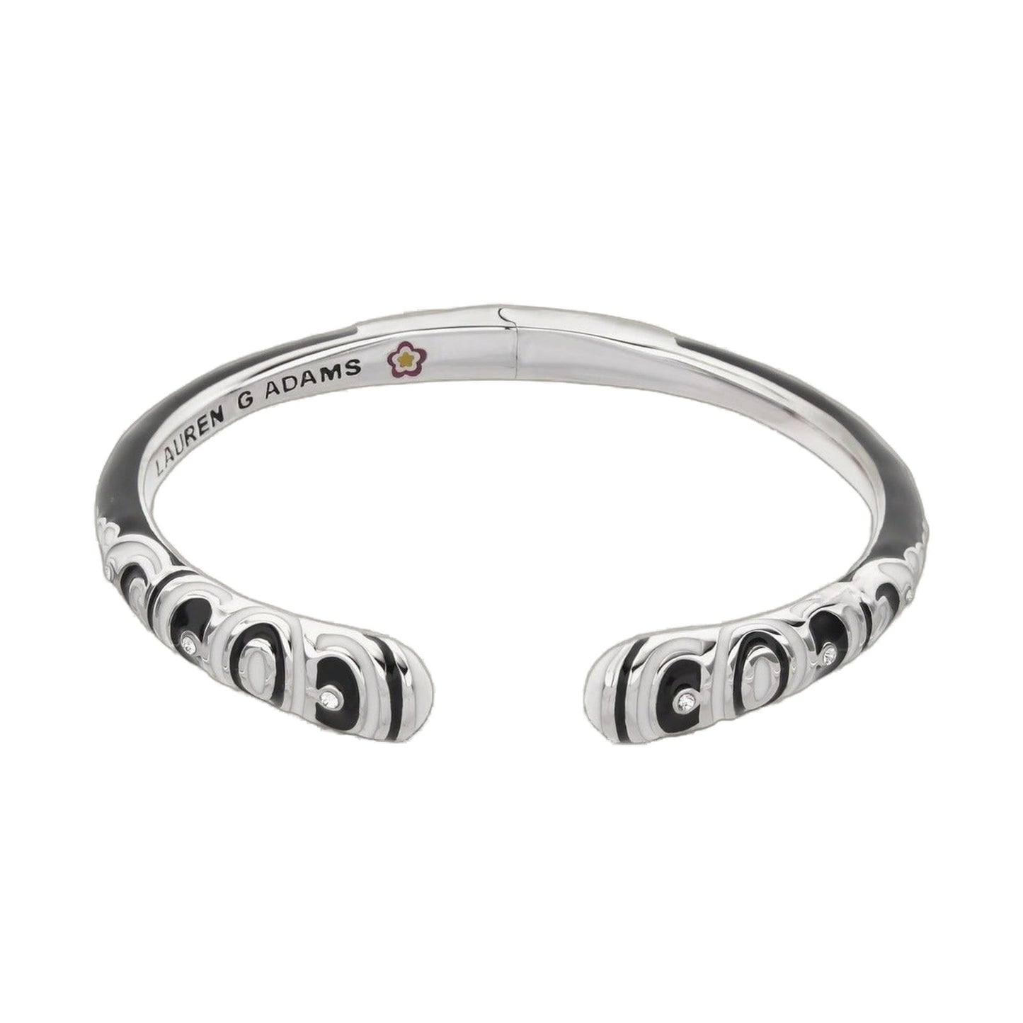 Petit Gateau Bangle Swirl Tip hinged bracelet in black white swirl by Lauren G Adams on Tampa Home & Garden Store
