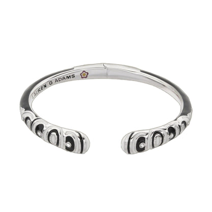 Petit Gateau Bangle Swirl Tip hinged bracelet in black white swirl by Lauren G Adams on Tampa Home & Garden Store