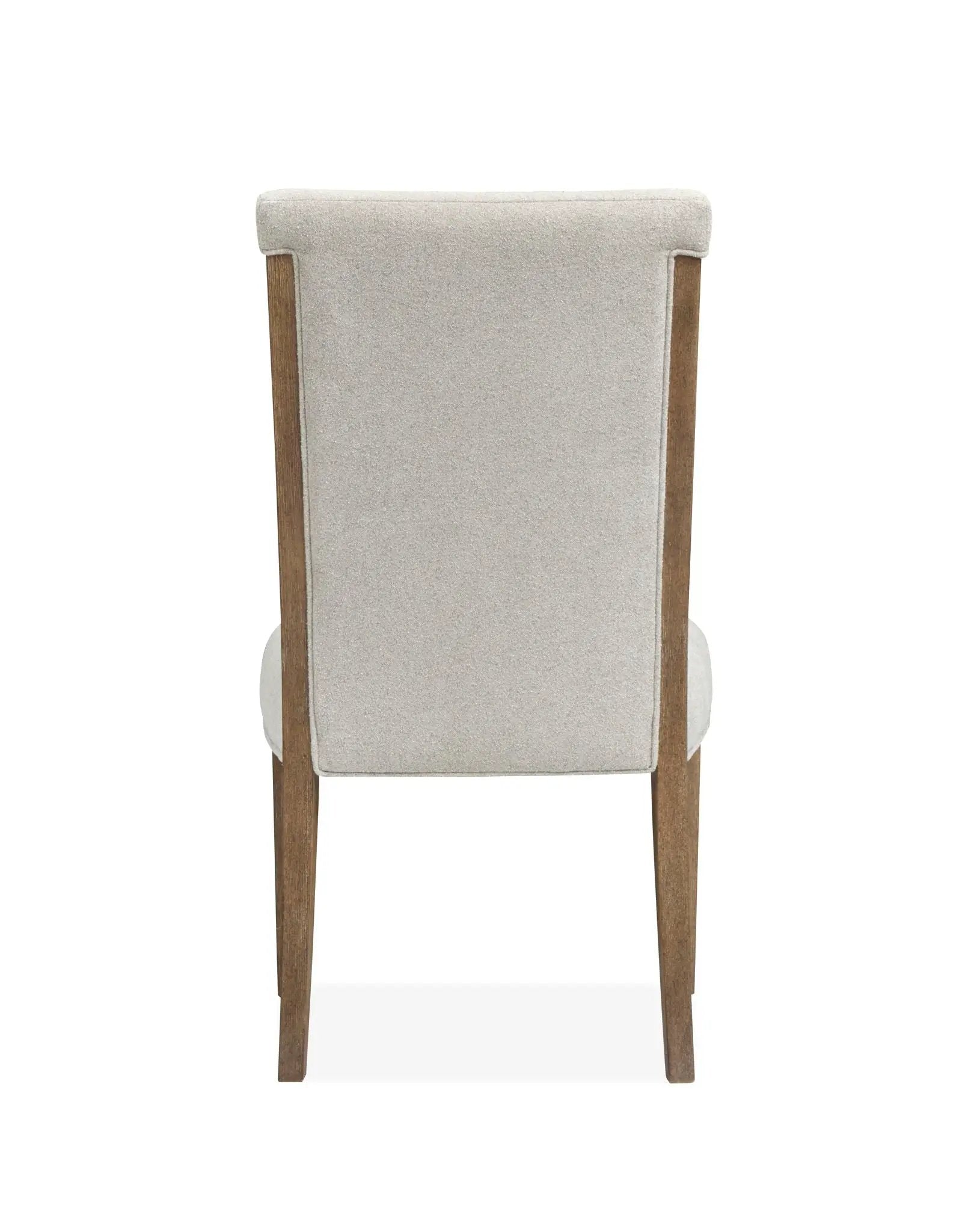 Plum Creek Upholstered Side Chair Set of 2, light gray fabric with wood legs on Tampa Home & Garden Store