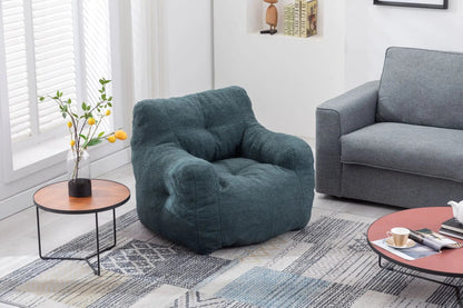 Soft Teddy Fabric Bean Bag Chair With Tufted Foam