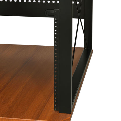 Megara Music Desk with Storage metal frame wood top, black legs and cable pass-through on Tampa Home & Garden Store