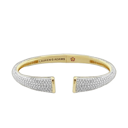 Delicato Pave Bangle bracelet in gold-tone with pavé crystals, Lauren G Adams on Tampa Home & Garden Store