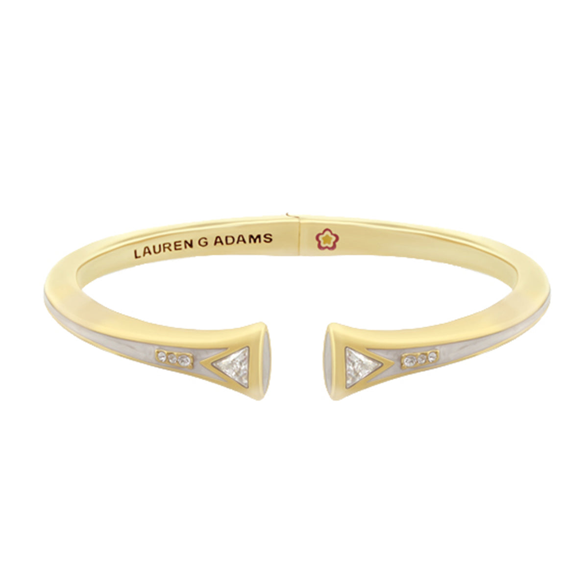 Delicato Stackable Hinged Bangle by Lauren G Adams yellow gold with diamonds on Tampa Home & Garden Store