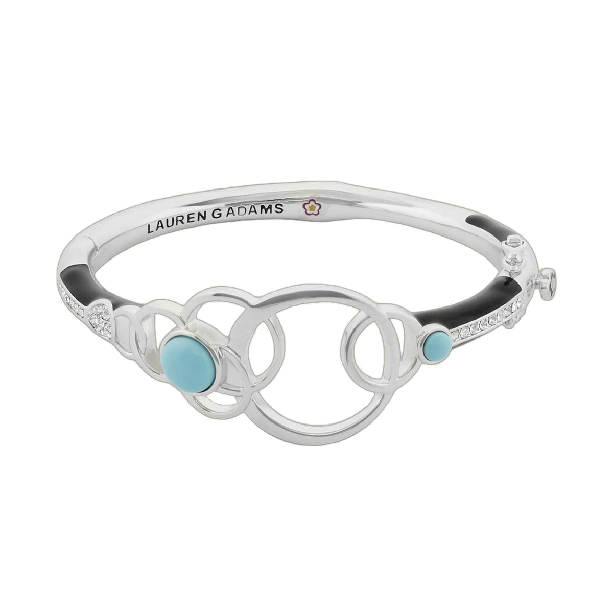 Eclipse Collection Bangle by Lauren G Adams, silver-tone bracelet with turquoise cabochons on Tampa Home & Garden Store