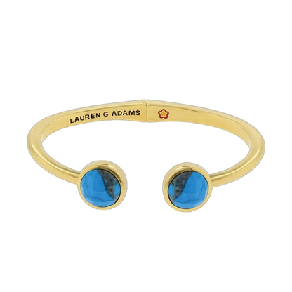 Delicato Stackable Bangle gold-tone bracelet with blue cabochon stones by Lauren G Adams on Tampa Home & Garden Store
