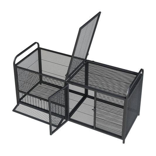 Chicken Cage Breeding Coop by HouseOfZazla in black/silver metal mesh, four cages on Tampa Home & Garden Store
