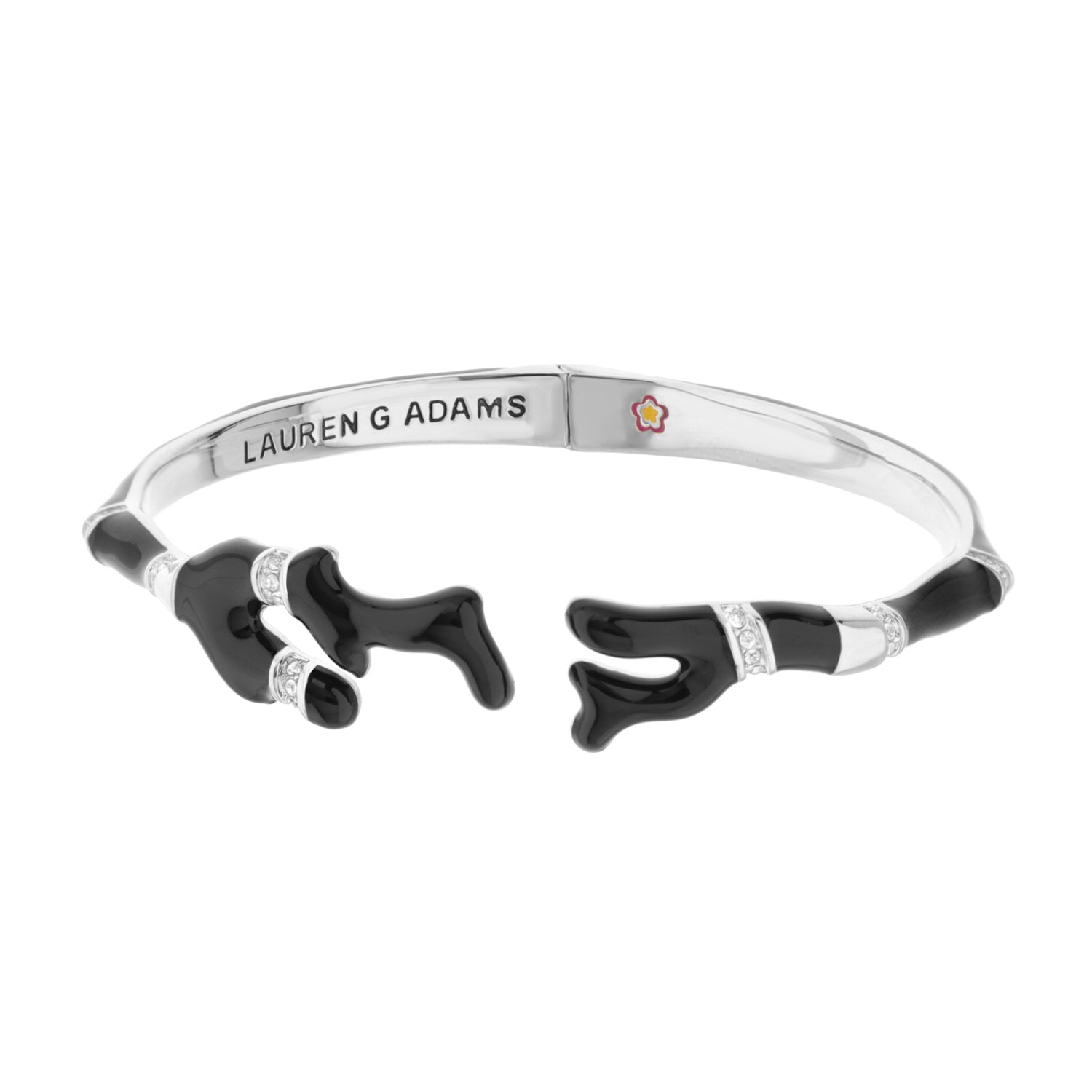 Pretty Little Things Bangle silver-tone bracelet black enamel sea life charms by Lauren G Adams on Tampa Home & Garden Store