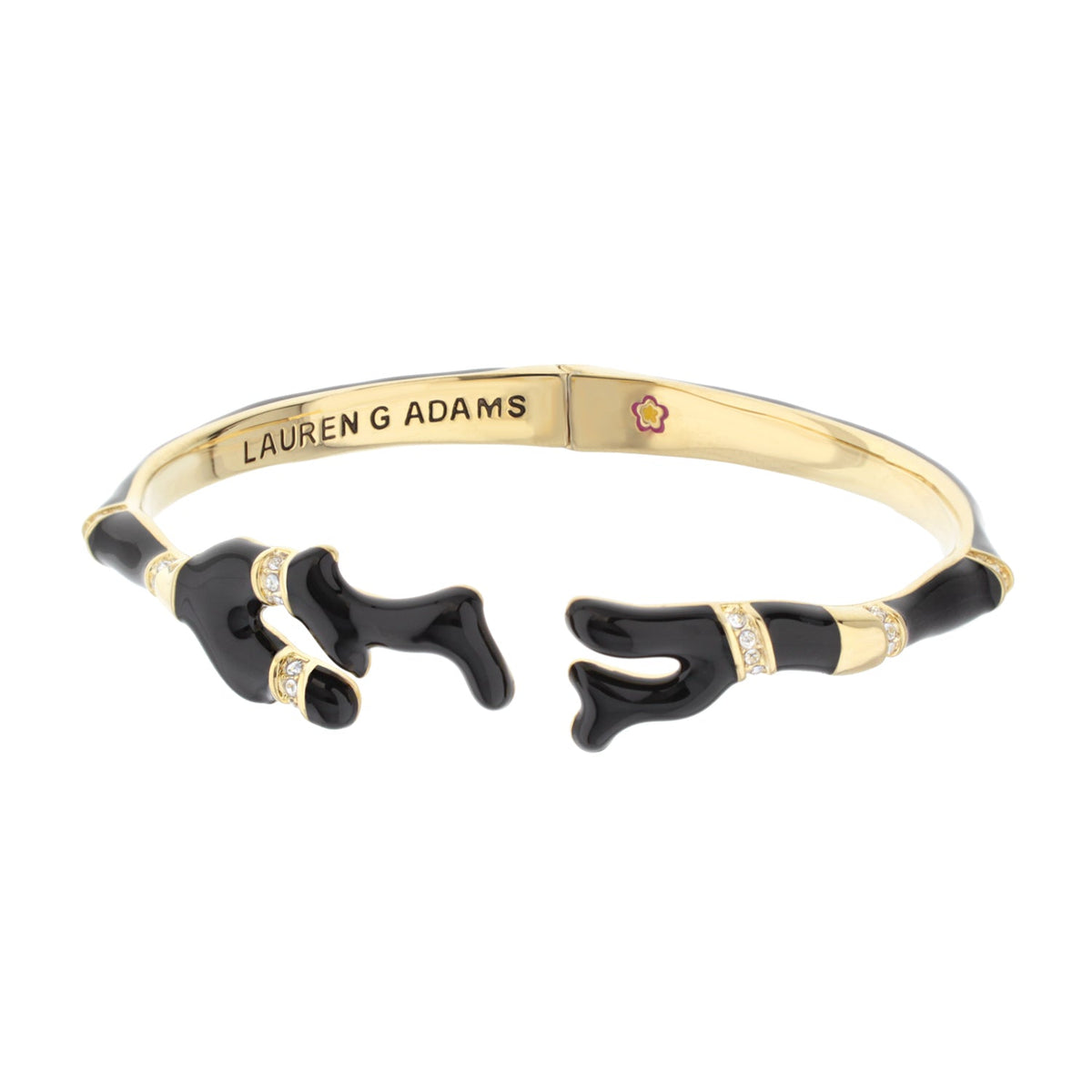 Pretty Little Things Bangle goldtone bracelet with black enamel sea life by Lauren G Adams on Tampa Home & Garden Store
