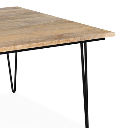 Square mango wood dining table with black hairpin legs by HouseOfZazla dining tables on Tampa Home & Garden Store