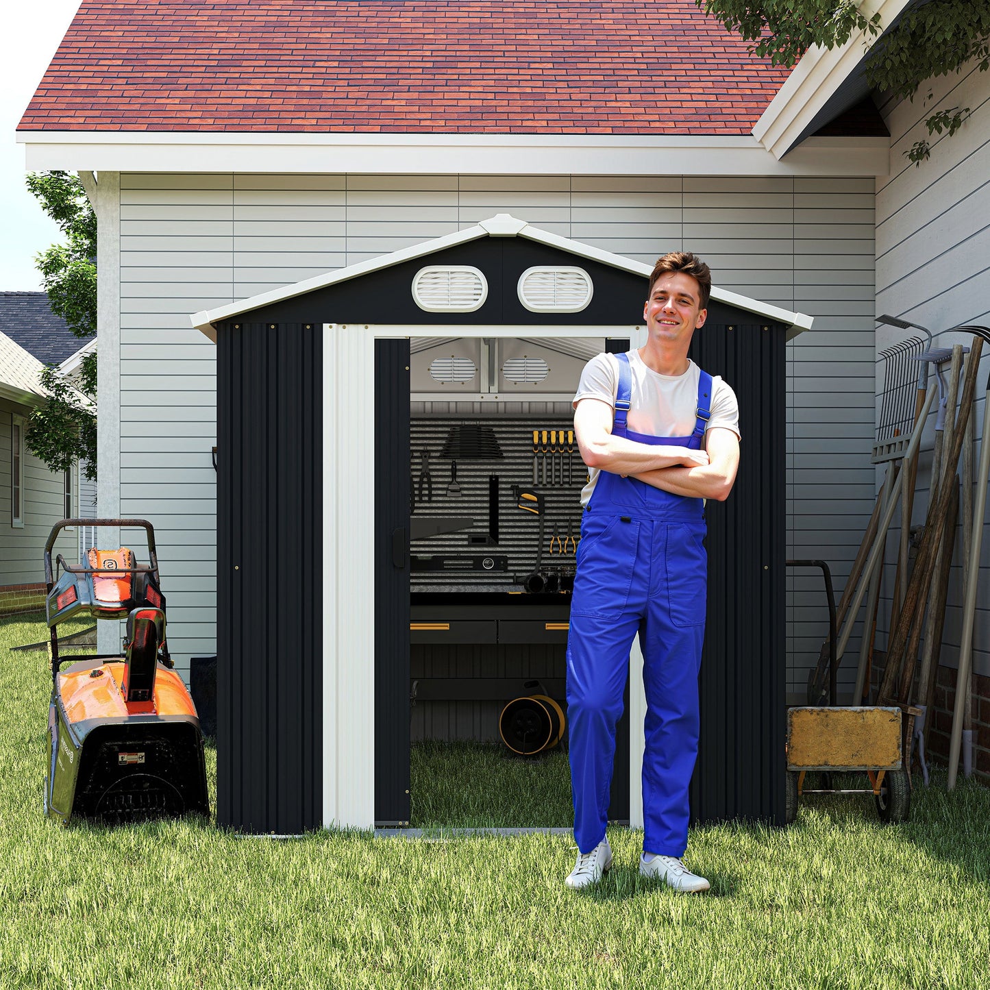 Campcraft 8x6 Metal Outdoor Garden Storage Shed