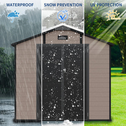8x10 ft plastic shed by HouseOfZazla; lockable resin tool shed with waterproof UV protection on Tampa Home & Garden Store