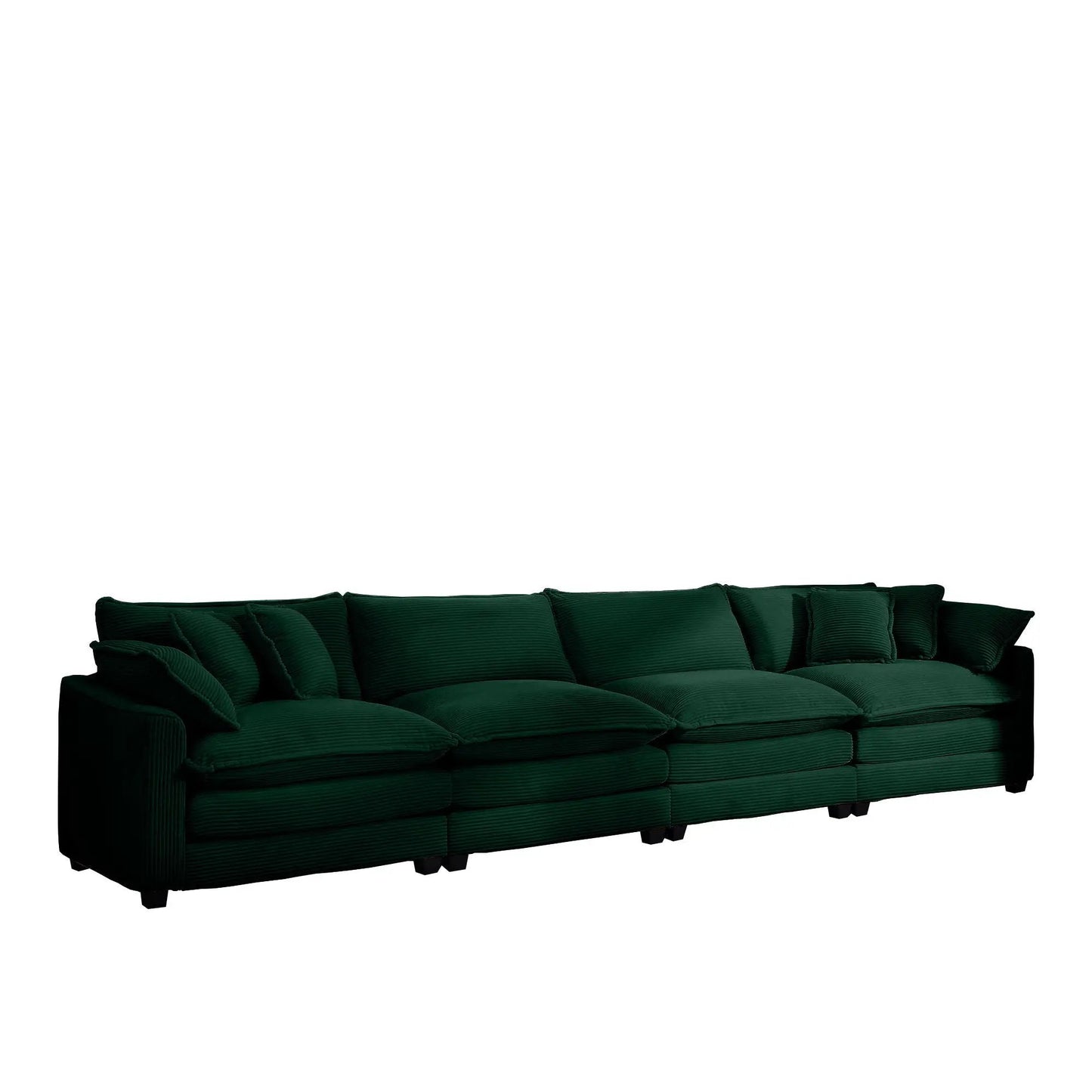 Modern Upholstered 4 Seater Sofa With Pillows