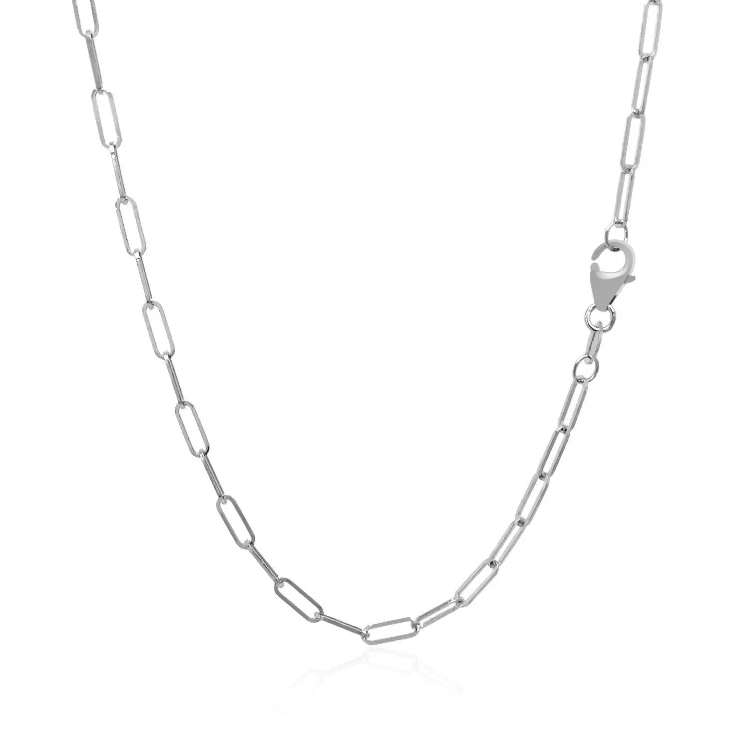14K white gold delicate paperclip chain necklace 2.1mm by Bids.com on Tampa Home & Garden Store