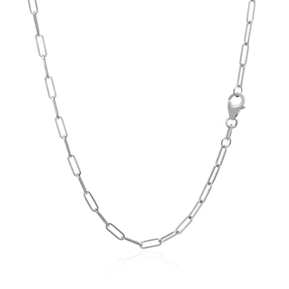 14K white gold delicate paperclip chain necklace 2.1mm by Bids.com on Tampa Home & Garden Store