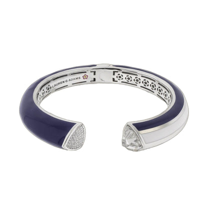 Triplet Bangle purple enamel bracelet by Lauren G Adams with crystal ends on Tampa Home & Garden Store