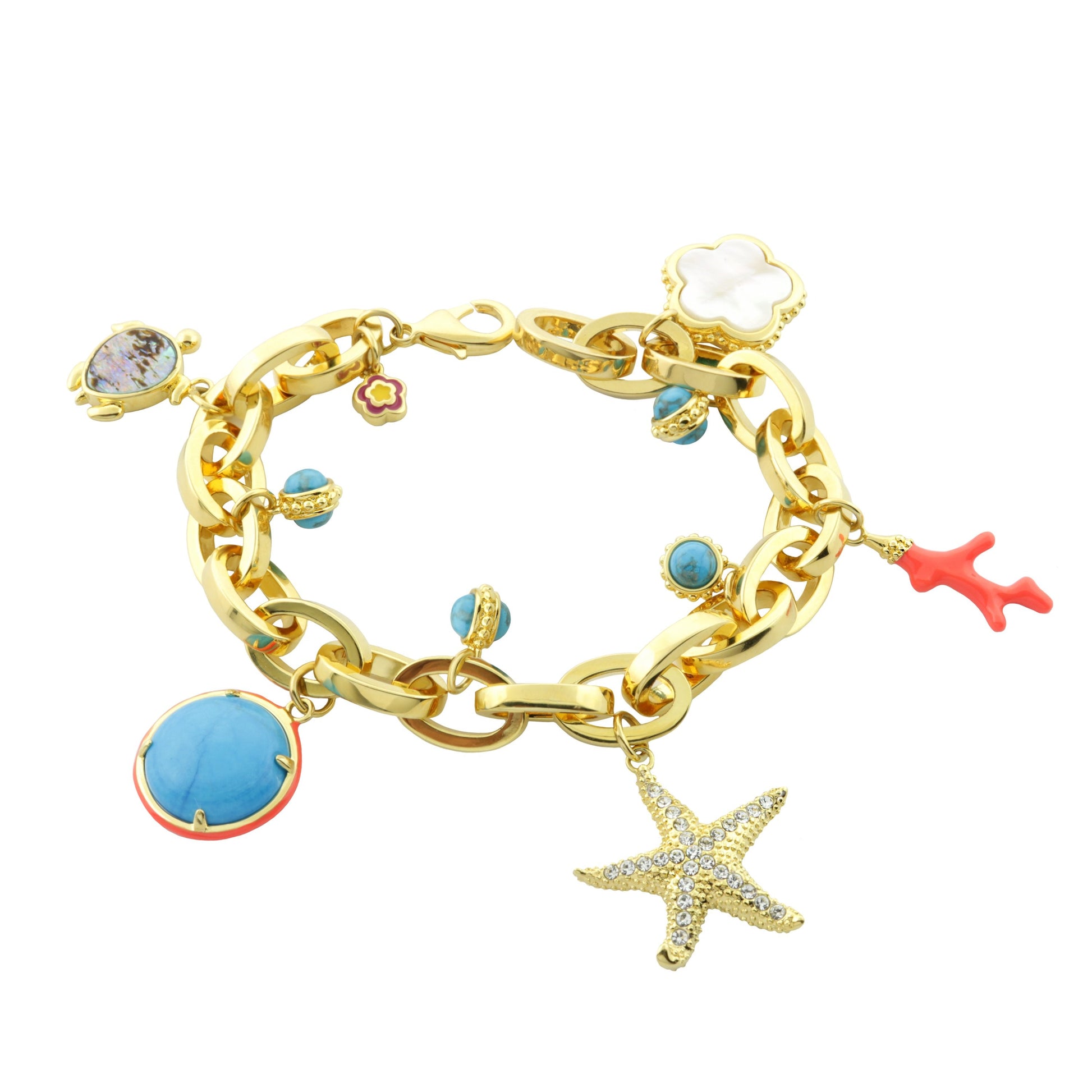 Pretty Little Things Bracelet with blue pendant and charms on Tampa Home & Garden Store