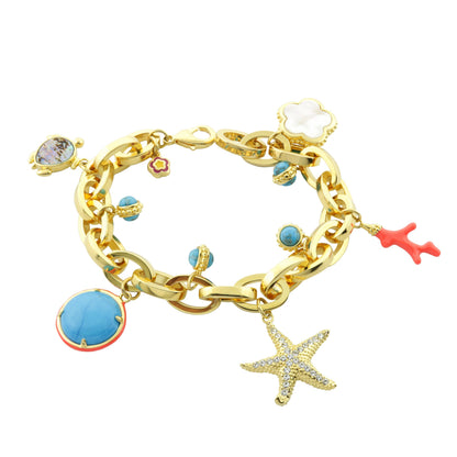 Pretty Little Things Bracelet with blue pendant and charms on Tampa Home & Garden Store