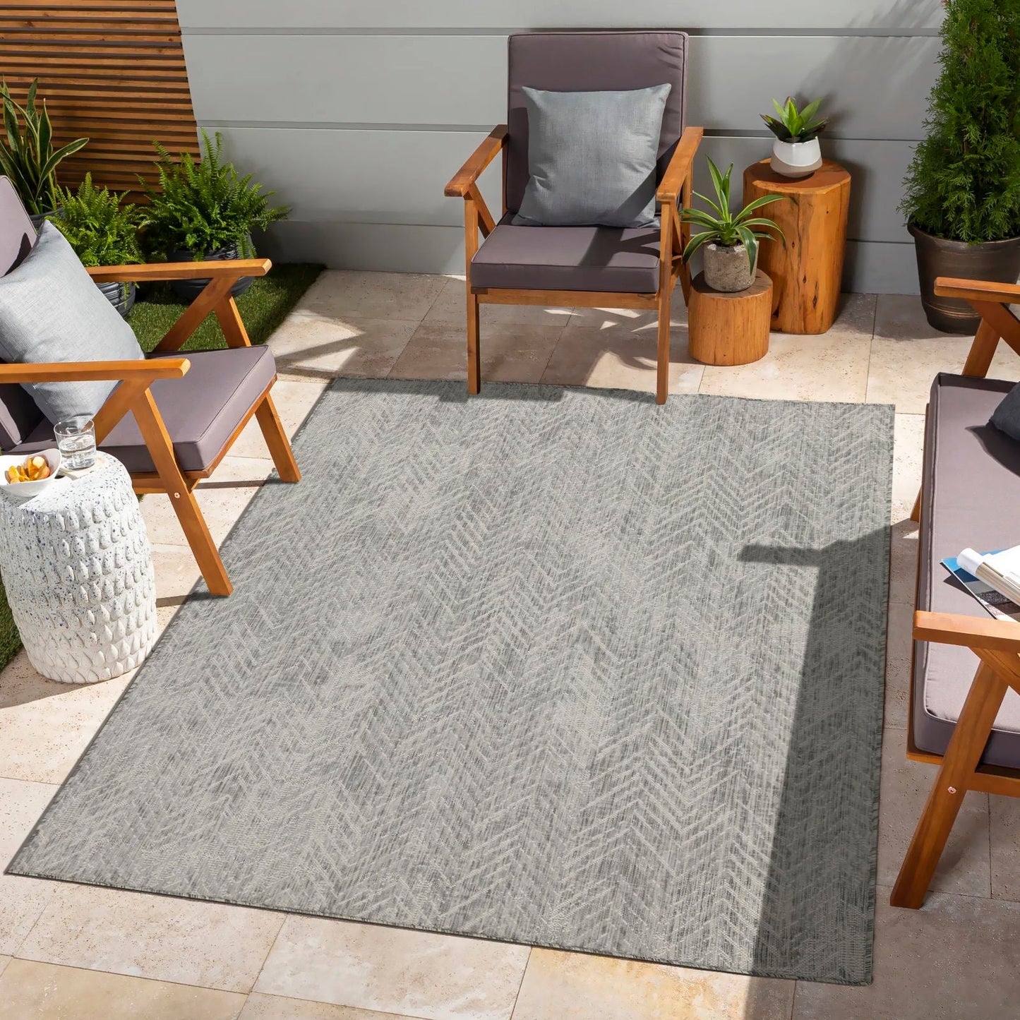 Sunshine Indoor and Outdoor Area Rug Silver