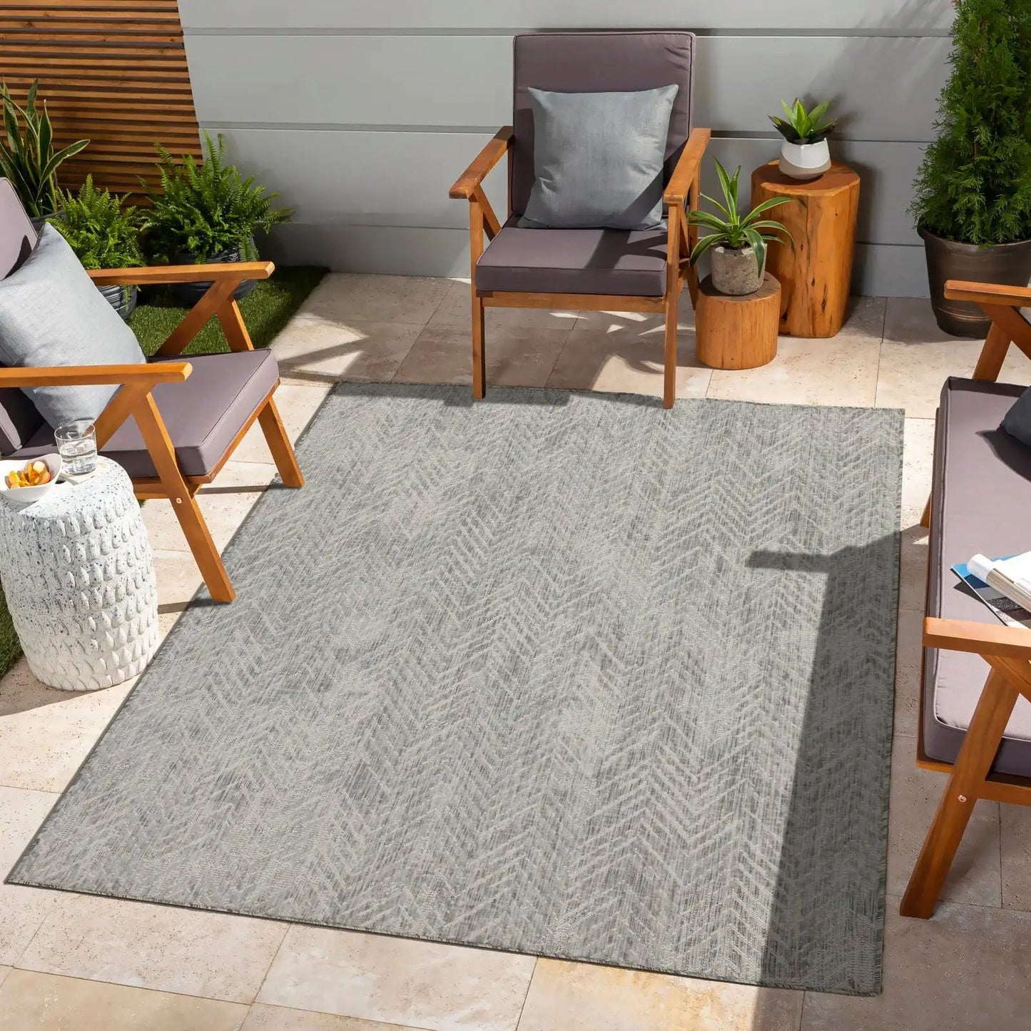 Sunshine gray polypropylene runner rug, 2'7" x 7'3", by Unique Piece Furniture on Tampa Home & Garden Store