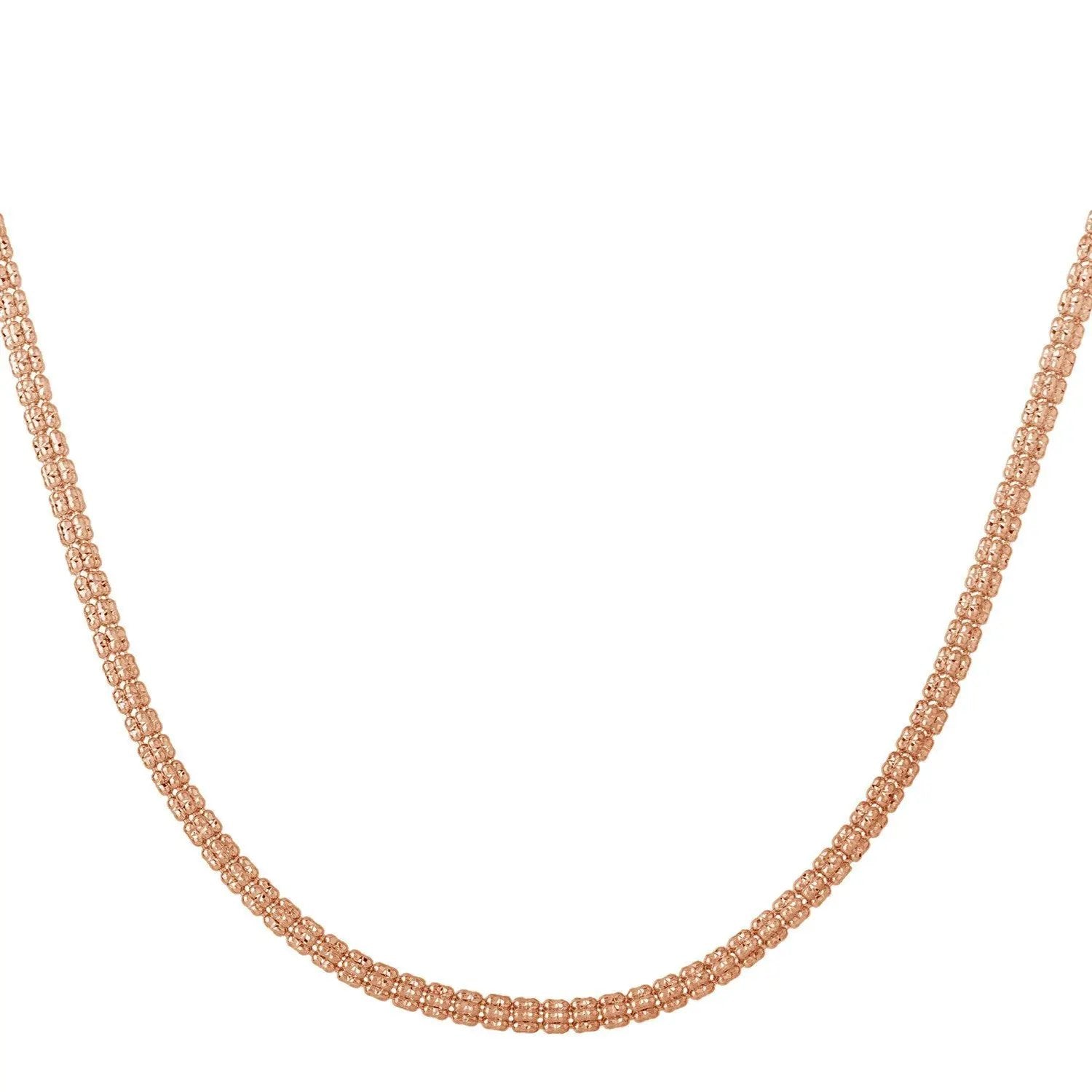 Ice Barrel Chain necklace in 14k rose gold, 3.10 mm beaded links on Tampa Home & Garden Store