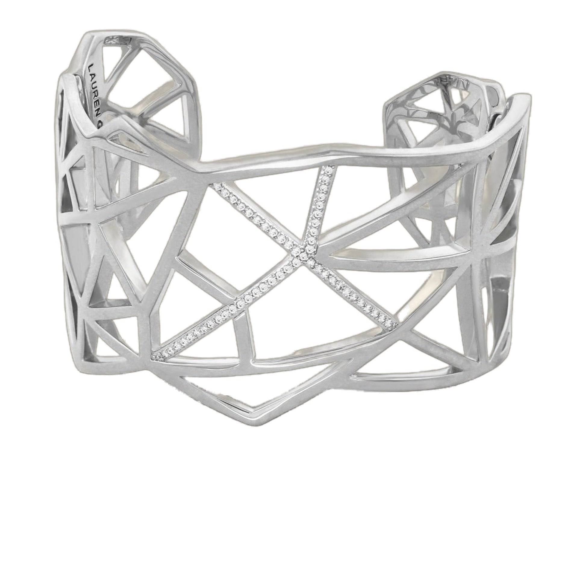 Axis Bangle in silver-tone lattice with crystal accents by Lauren G Adams on Tampa Home & Garden Store