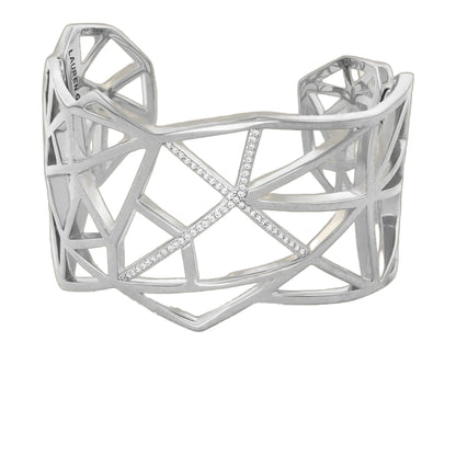 Axis Bangle in silver-tone lattice with crystal accents by Lauren G Adams on Tampa Home & Garden Store