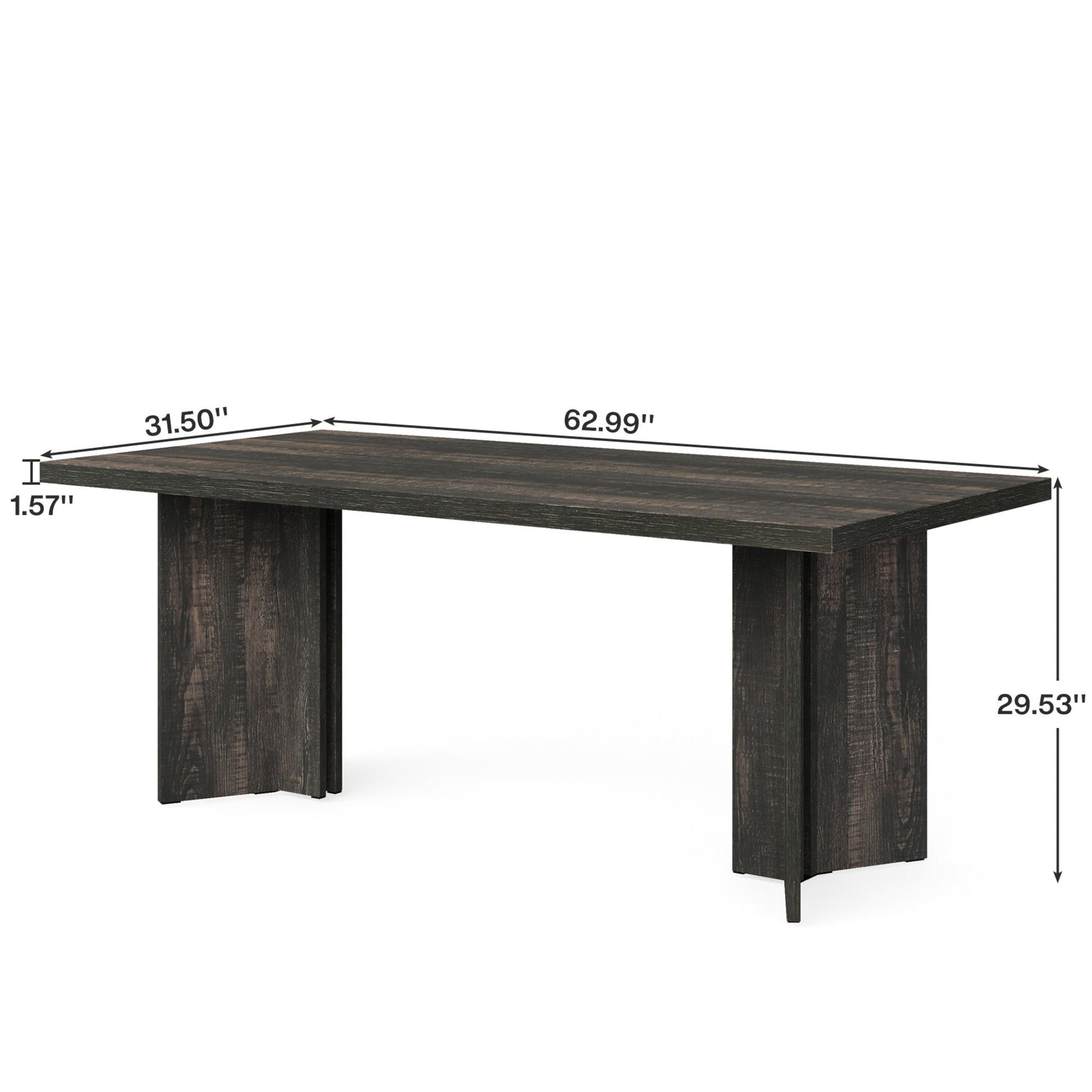 Dining table for 4-6 people in dark wood with thick top by HouseOfZazla on Tampa Home & Garden Store