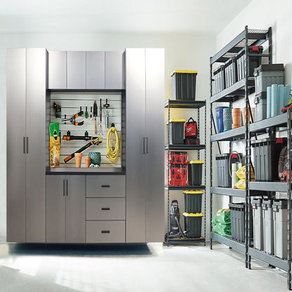 Astro Series metallic gray garage cabinets with soft closing drawers by HouseOfZazla on Tampa Home & Garden Store