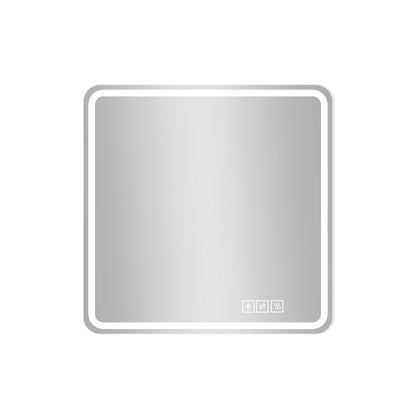 LED bathroom mirror with anti-fog and tri-color lighting, pearl silver frame, HouseOfZazla on Tampa Home & Garden Store