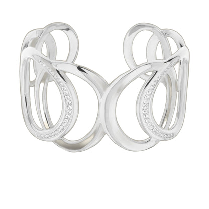Vogue Fire Rhodium Bangle, silver-tone crystal-embellished bracelet from Lauren G Adams on Tampa Home & Garden Store