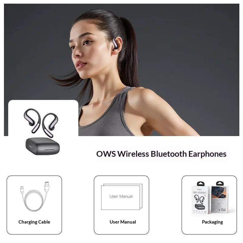 FLIPSTYLEZLLC long-lasting over-ear wireless earbuds gray finish; charger, manual, packaging on Tampa Home & Garden Store