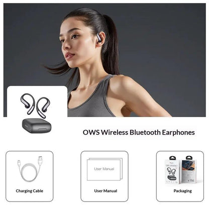 FLIPSTYLEZLLC long-lasting over-ear wireless earbuds gray finish; charger, manual, packaging on Tampa Home & Garden Store