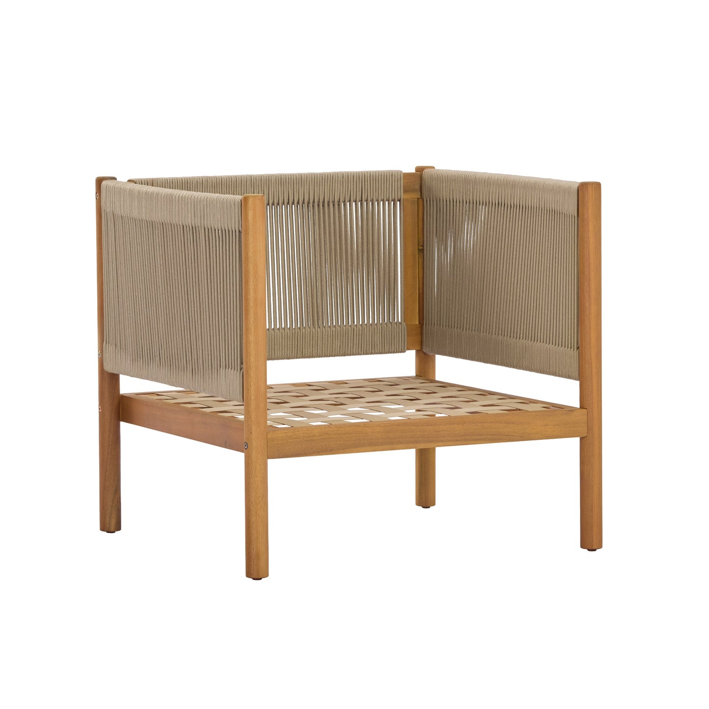 Acacia Wood Outdoor Chair And Rope Panels