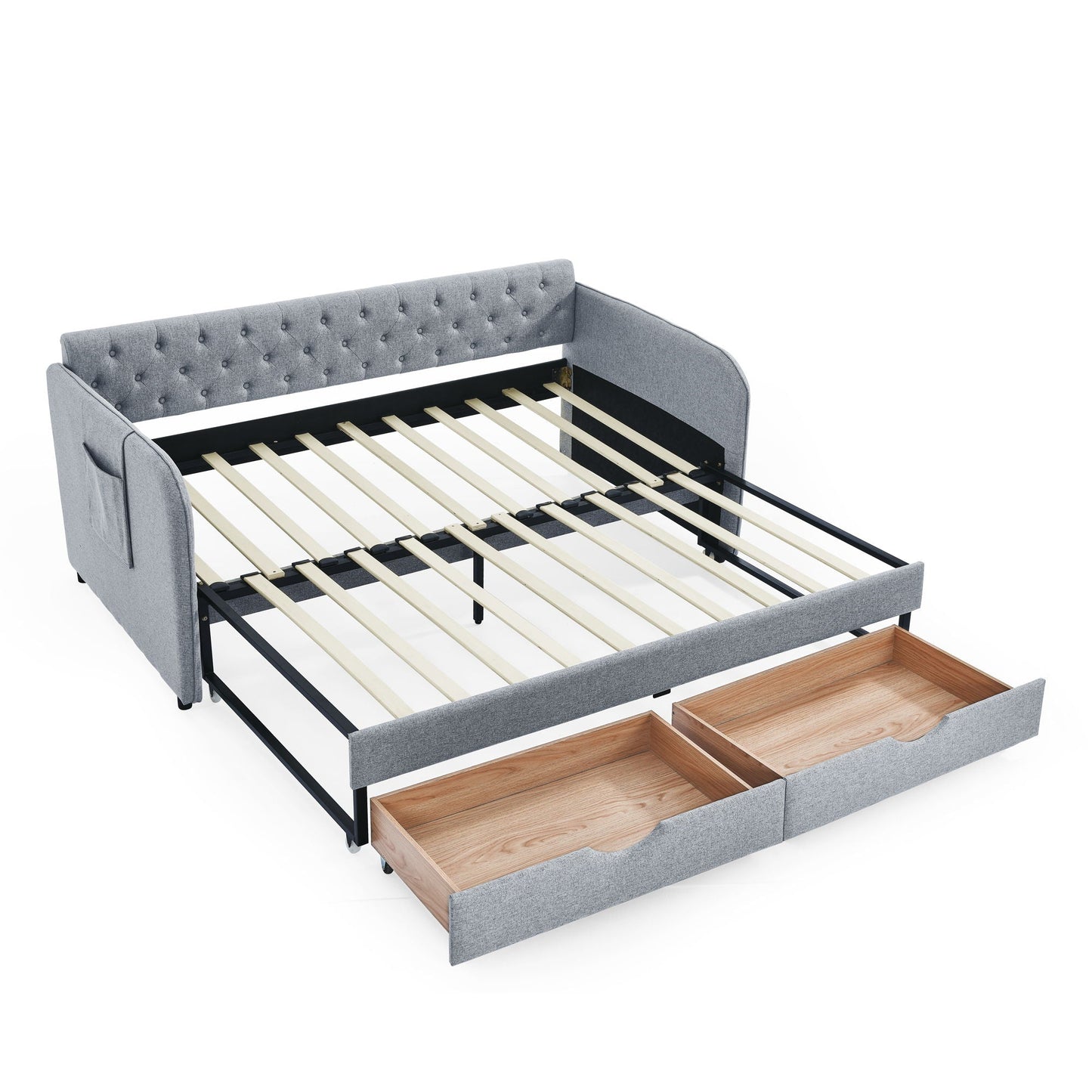 Modern Daybed with Trundle and Storage Drawers