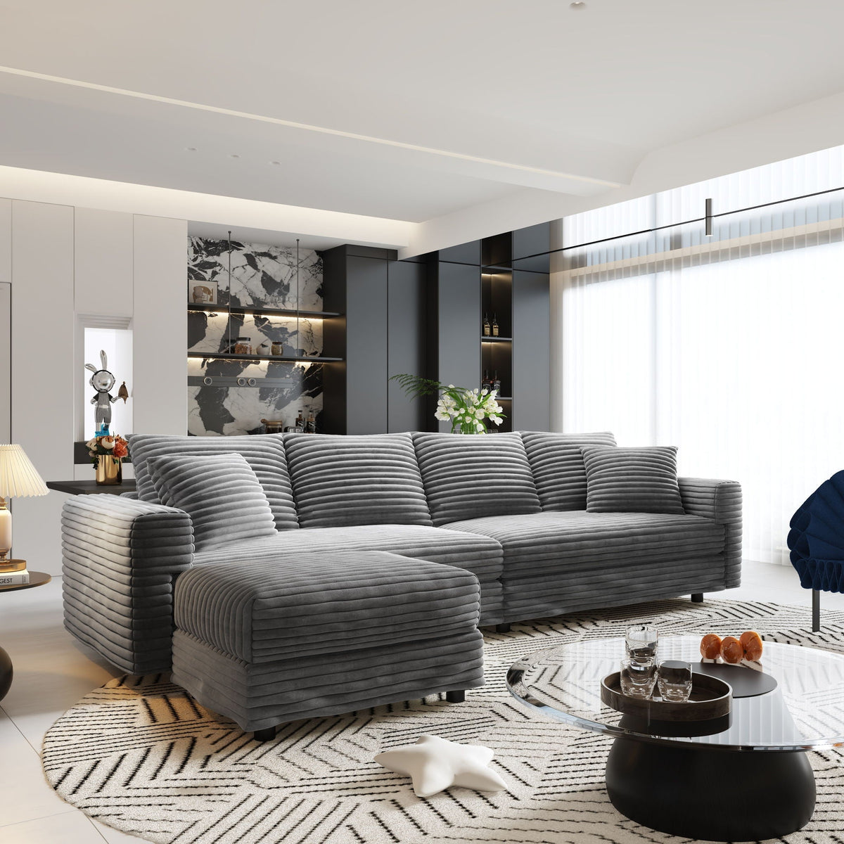 Modern Deep Seat Upholstered Sofa and Couch