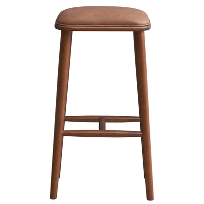 Bar height stool with light brown upholstered seat and solid wood legs HouseOfZazla on Tampa Home & Garden Store