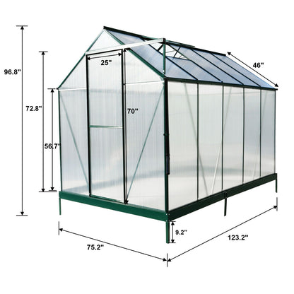 Heavy Duty Polycarbonate Greenhouse Kit and Door