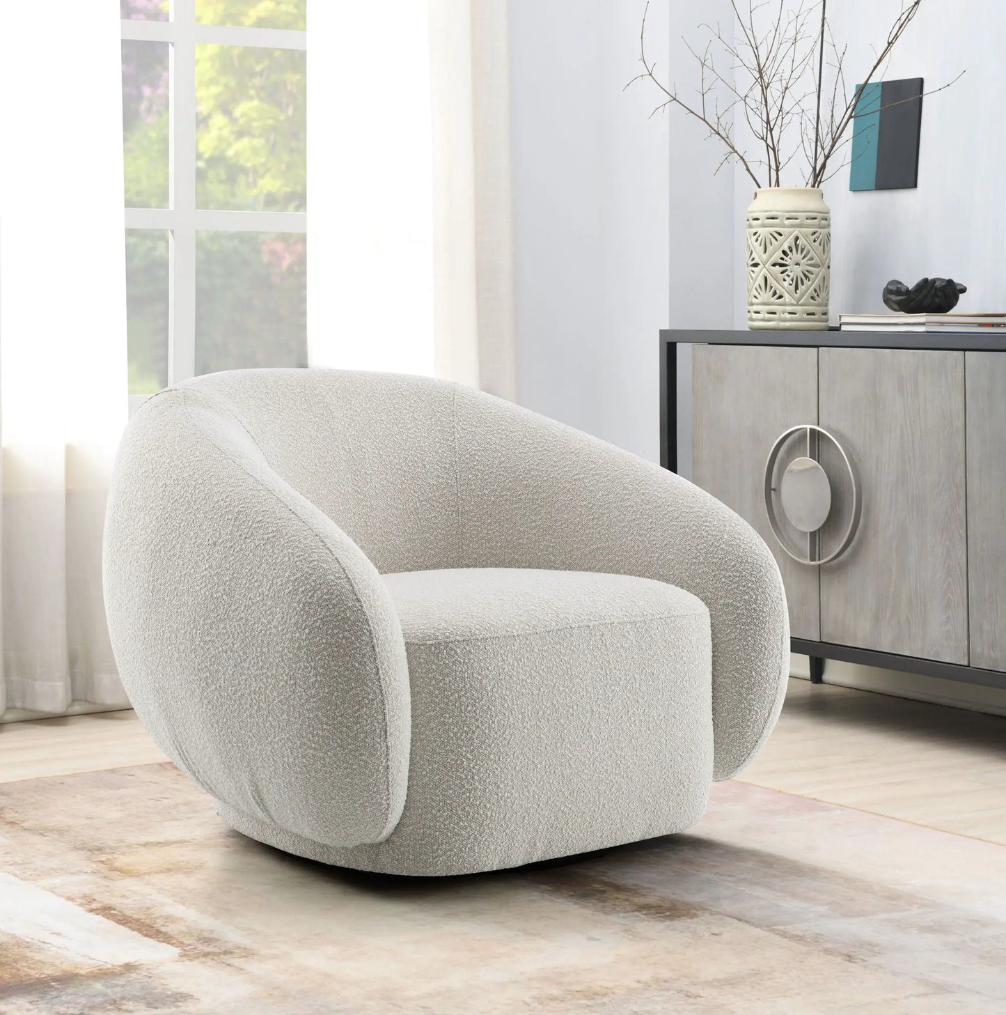 Isabel Chair Bouclé Upholstery with Swivel Base