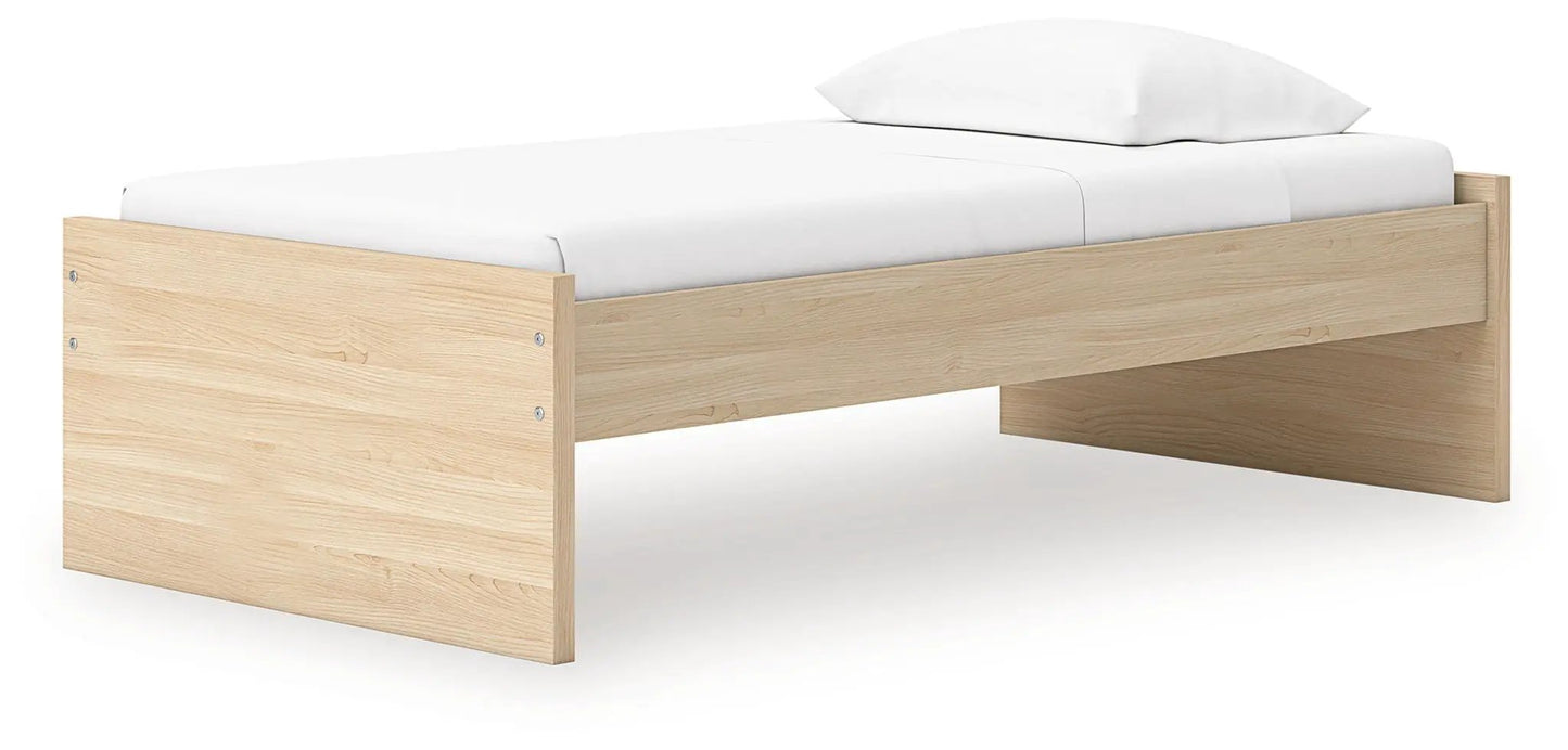 Onita Platform Bed in light oak wood with white mattress by Unique Piece Furniture on Tampa Home & Garden Store