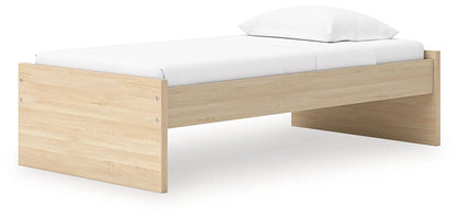 Onita Platform Bed in light oak wood with white mattress by Unique Piece Furniture on Tampa Home & Garden Store