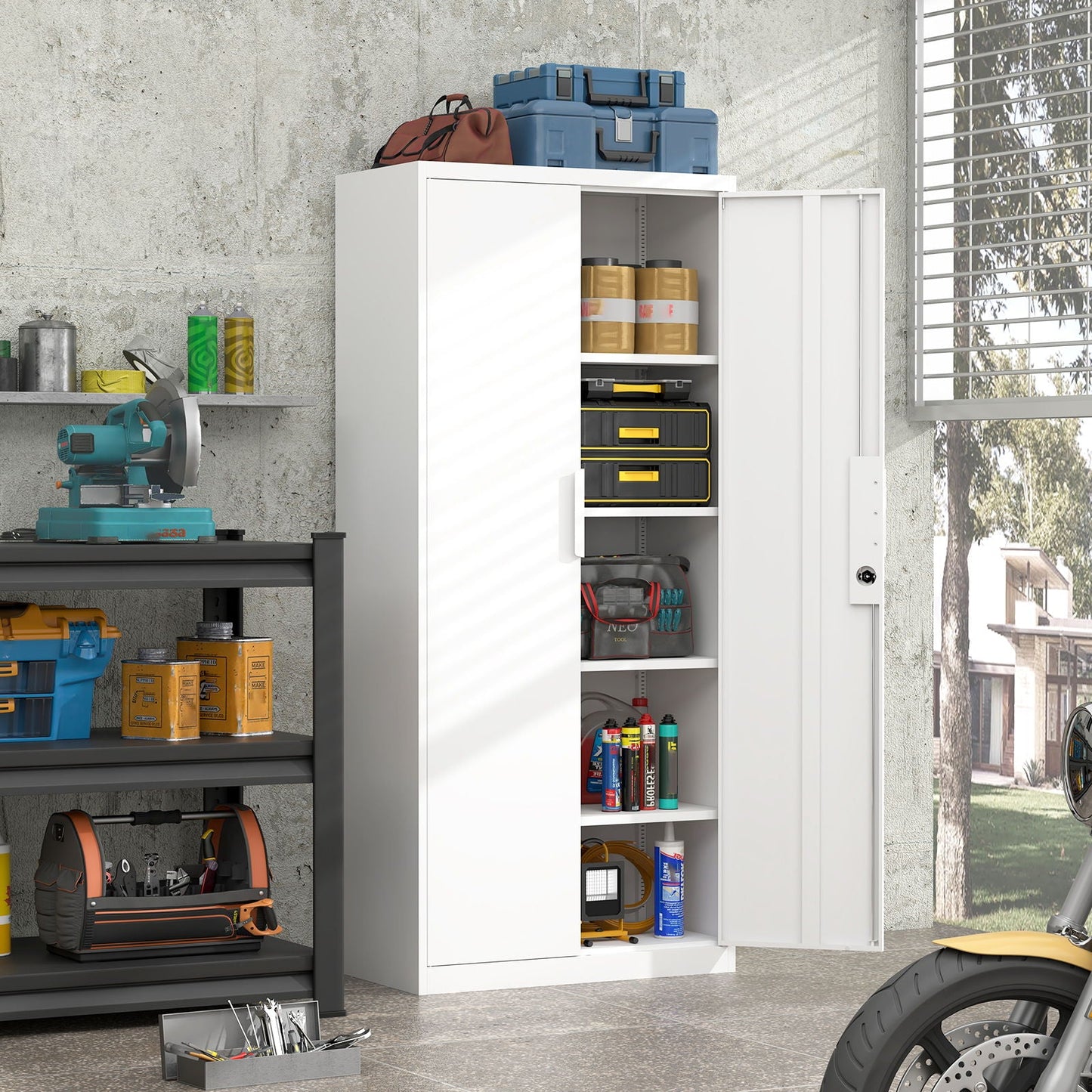 2 Door File Cabinet With Lock and Heavy Shelves