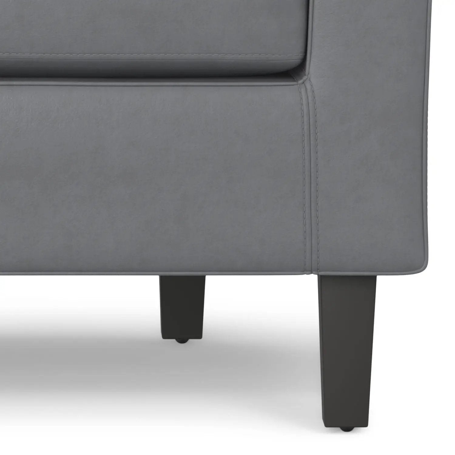 Austin Transitional Tub Chair gray upholstery with stitching and dark legs on Tampa Home & Garden Store