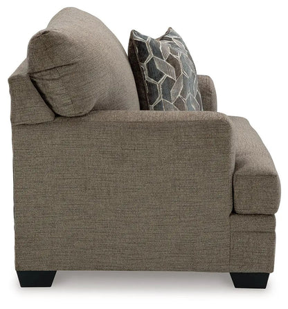 Stonemeade armchair in taupe textured fabric with geometric pillow by Unique Piece Furniture on Tampa Home & Garden Store