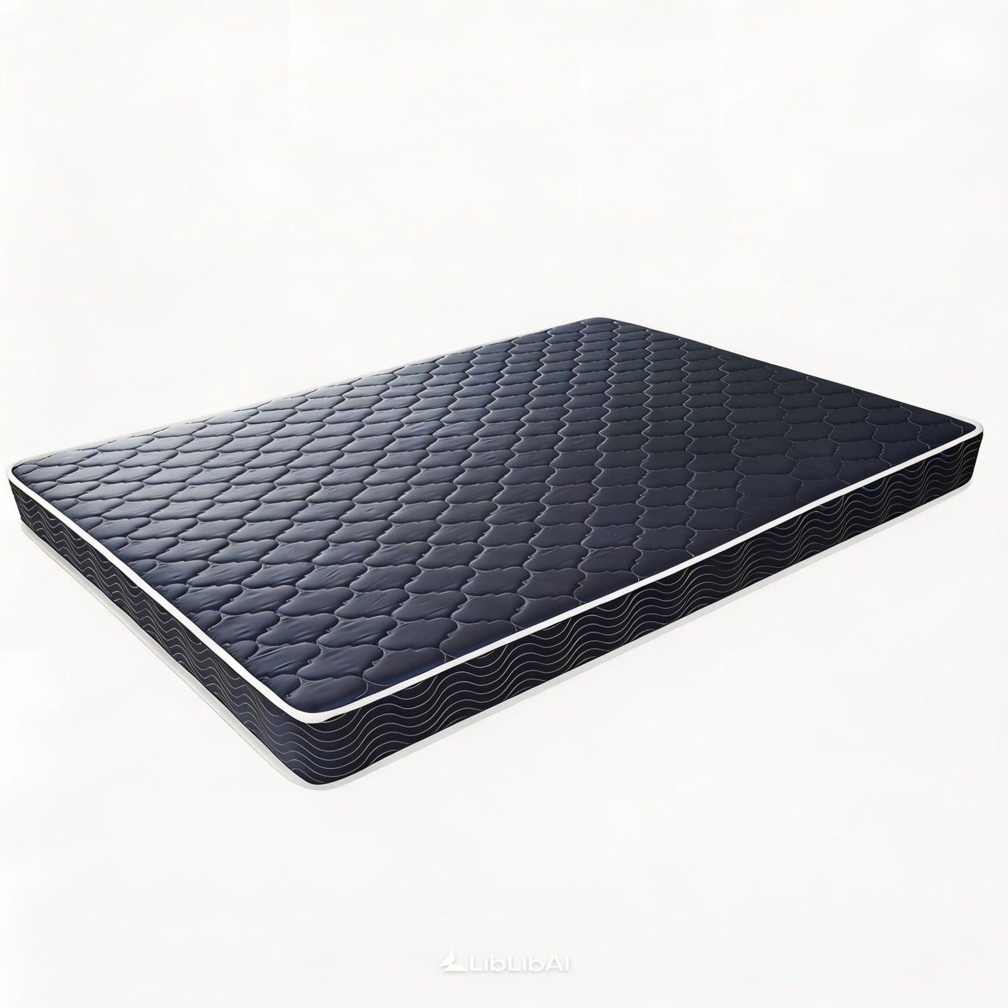 6in Waterproof Foam Mattress Twin by HouseOfZazla, black/blue quilted top, hybrid mattress on Tampa Home & Garden Store